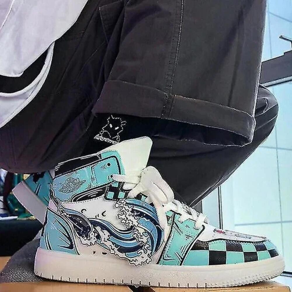 Demon Slayer Kamado Tnajirou Anime Men's High-Top Sneakers - Size 41
